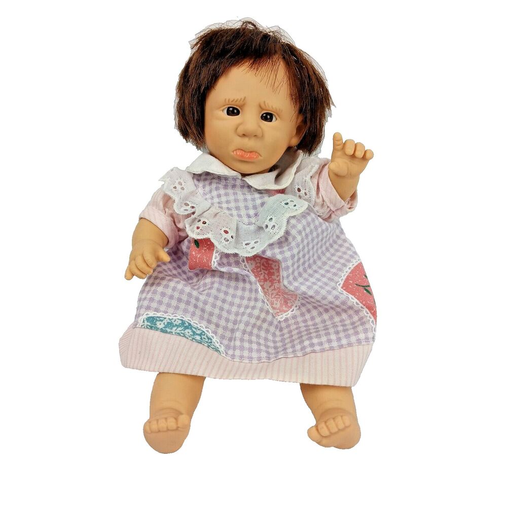Gi-Go Toys Expressions Sad Face Baby Doll Bean Bag Pellet Cloth Body Brown Hair